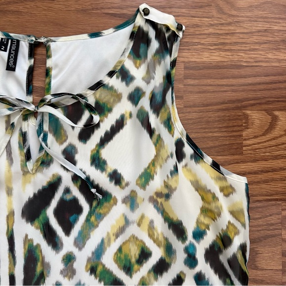 Maurice’s Womens Plus Size 2 Tank Sleeveless Top Tribal Lightweight White EUC - Picture 5 of 12